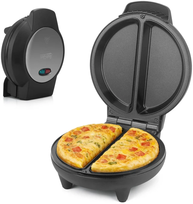 Main image of Dual-zone Omelette Maker Electric, Omelette Pan for 2 Individual 6.5 Omelets & Egg Frittata, Ceramic Coating omlet maker electric Nonstick, Breakfast omelet Maker, Graphite