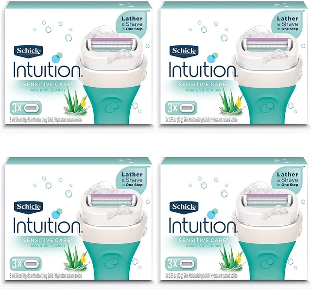 Main image of Intuition Pure Nourishment Womens Razor Refills with Coconut Milk and Almond Oil, 3 Count (Pack of 4)