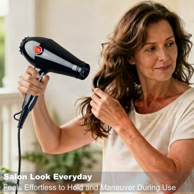 Alt view image 3 of 6 - Hair Blow Dryer,Professional Salon Ionic 2200W,Blast Turbo 6900,Black | Salon Look Everyday | Fast Drying | More Shiny Less Frizz | 12 Month Warranty