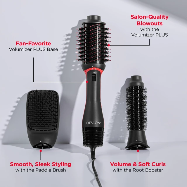 Alt view image 3 of 7 - 3-in-1 Multi-Styler Blow Dryer Brush with 3 Attachments | Volumize, boost roots, or smooth hair, interchangeable brush heads, 4 heat settings, For all hair lengths
