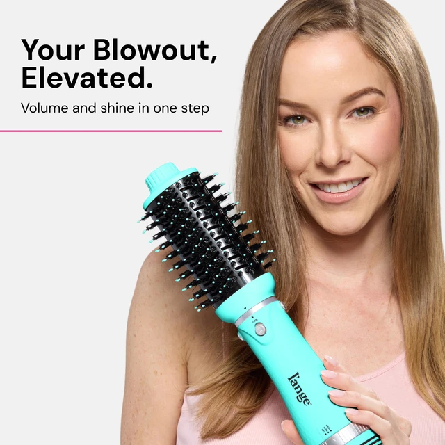 Alt view image 7 of 7 - VolumeBoost 60mm 2-in-1 Ceramic Volumizing Brush Dryer | Fast Drying & Styling for Frizz-Free, Voluminous Blowouts | Ceramic-Coated Barrel (Blue)