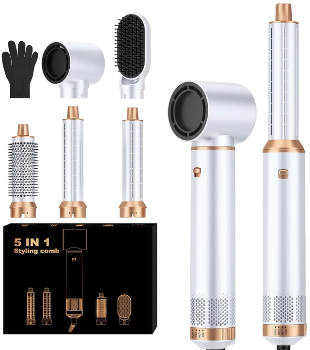 Main image of 5 in 1 Blow Dryer Brush, Upgrade Hair Dryer Brush Set Multifunctional | Air Styler Curling Wrap Air Curler, Hot Air Brush Curling Iron Hair Styling Tools As A Gift for Straight/Curl/Dry/Smooth