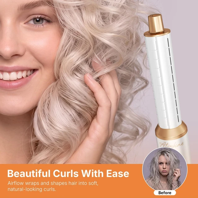 Alt view image 3 of 7 - 5 in 1 Blow Dryer Brush, Upgrade Hair Dryer Brush Set Multifunctional | Air Styler Curling Wrap Air Curler, Hot Air Brush Curling Iron Hair Styling Tools As A Gift for Straight/Curl/Dry/Smooth