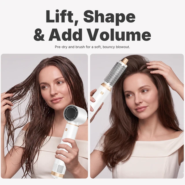 Alt view image 5 of 7 - 5 in 1 Blow Dryer Brush, Upgrade Hair Dryer Brush Set Multifunctional | Air Styler Curling Wrap Air Curler, Hot Air Brush Curling Iron Hair Styling Tools As A Gift for Straight/Curl/Dry/Smooth