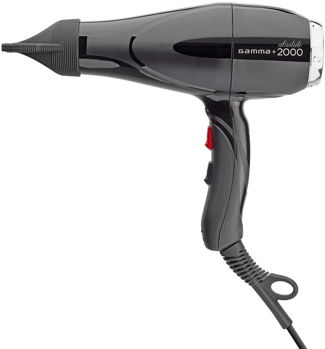 Main image of Professional Absolute 2000 Hair Dryer Black, Tourmaline Ionization | 2000W AC Motor, Reduces Frizz, 6 Heat/Speed Settings, 9-Ft Cord