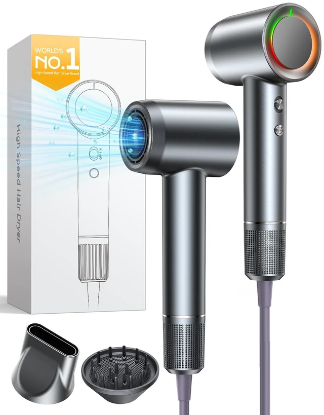 Main image of Hair Dryer, 160000 RPM High-Speed Professional Blow Dryer for Fast Drying, 500M Negative Ionic Care Hair Dryer for, Low Noise Thermo-Control Travel Hairdryer with Diffuser & Nozzle,Luxury Packaging