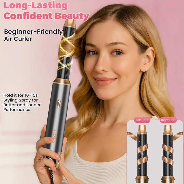 Alt view image 5 of 7 - 5-in-1 Hot Air Styler, Hair Dryer Brush with Auto-Wrap Curlers | Multi Hair Styling Tool with 3 Heat Settings, Curling Barrels and Straightening Comb for Drying, Curling and Straightening.