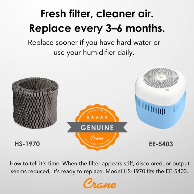 Alt view image 4 of 7 - Evaporative Humidifier, Wick Filter, Dishwasher Safe Tank, UV Light, No White Dust, Whisper Quiet, Bedroom Nursery Office, 1.9L Tank, Up To 250 SQ FT