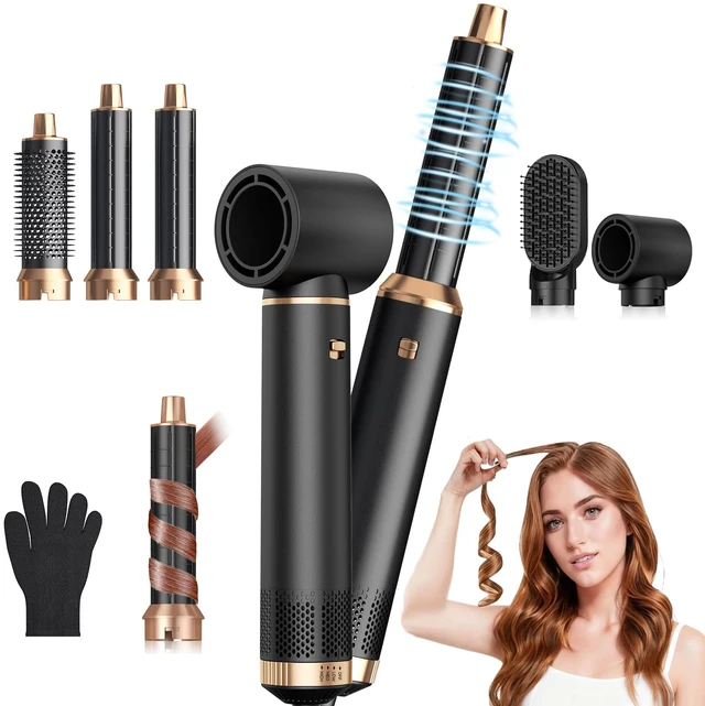 Main image of 5 in 1 Blow Dryer Brush, Upgrade Hair Dryer Brush Air Curler Air Curl Wrap | Styler, Detachable Hot Air Brush Hot Air Styler Curling Brush Iron, Hair Styling Tools for Drying Curling Straightening