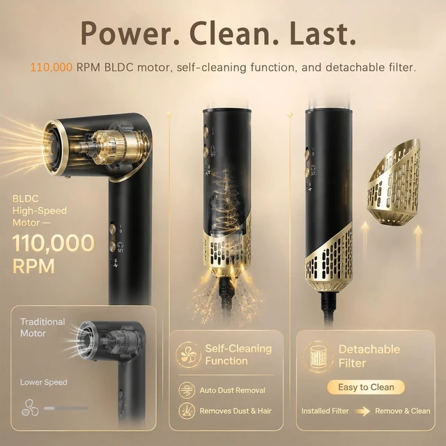 Alt view image 6 of 7 - 5 in 1 Blow Dryer Brush, Hair Dryer Air Wrap Hair Styler | Professional Negative Ionic Straightener Brush for Curling/Fast Drying/Volumizing/Straightening Styling