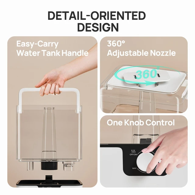 Alt view image 5 of 7 - Humidifiers for Bedroom Large Room, 6L Cool Mist Top Fill Humidifier with Essential Oil Diffuser, 26dB Quiet Ultrasonic Humidifier for Baby Nursery Plants, 50H Runtime Night Light 1 Pack White