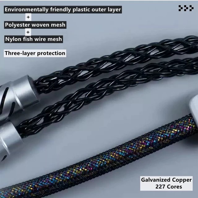 Alt view image 7 of 7 - 2-IN-1 USB C Dual 8K Mechanical Keyboard Magnetic Axis Cable , Thick Braided RGB Flash Cable, Stable Without Interruption, Metal Aviation Plug for Mechanical Keyboards/Mice/Hubs, 1.5Meter (White)