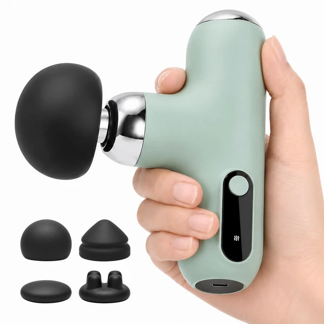 Main image of Mini Massage Gun,Deep Tissue Muscle Massager with 4 Speeds & 4 Heads, Ultra Quiet Handheld Impact Massager to Relieve Pain, Suitable for Home, Office, and Travel