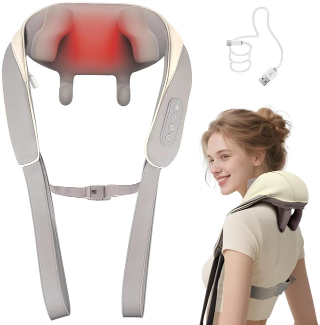 Main image of Neck Massager for Pain Relief Deep Tissue with 2 Modes, 3 Speeds | Cordless, Ideal Gift for Friends Family Lover, 6D Neck and Shoulder Massager with 2 Modes & 3 Speeds, Home Office Travel