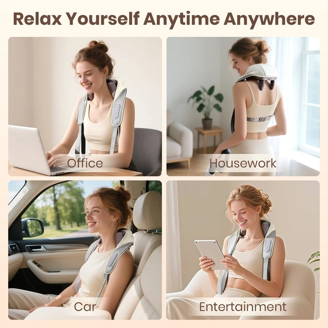 Alt view image 6 of 7 - Neck Massager for Pain Relief Deep Tissue with 2 Modes, 3 Speeds | Cordless, Ideal Gift for Friends Family Lover, 6D Neck and Shoulder Massager with 2 Modes & 3 Speeds, Home Office Travel