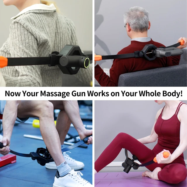 Alt view image 5 of 7 - Massage Gun Holder for Hard to Reach Areas. Relieve Muscle Pain in Shoulders, Upper Back, Lower Back, Legs. Compatible with Most Massage Guns. Unlock Full Body, Deep Tissue Relief