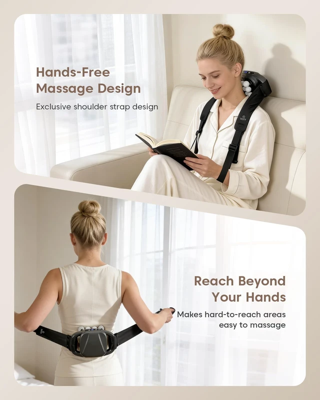 Alt view image 4 of 7 - Mini Curved 16-Head Massage Gun Deep Tissue, Ergonomic Back Massager | Pain Relief, Neck, Leg & Foot Massager Tool, 30 Levels & 3 Modes, Full Body Muscle Recovery and Relaxation