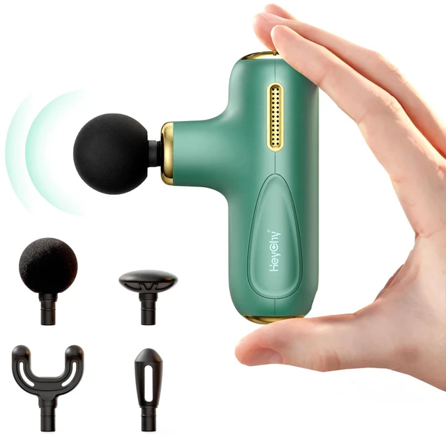 Main image of Super Mini Massage Gun Deep Tissue Portable Muscle Massager, C1 MINI | 4 Heads 5 Speed Men Women Athletes, Back Neck Legs Relief, Quiet for Home Gym Office Travel, FSA Eligible HSA, Green