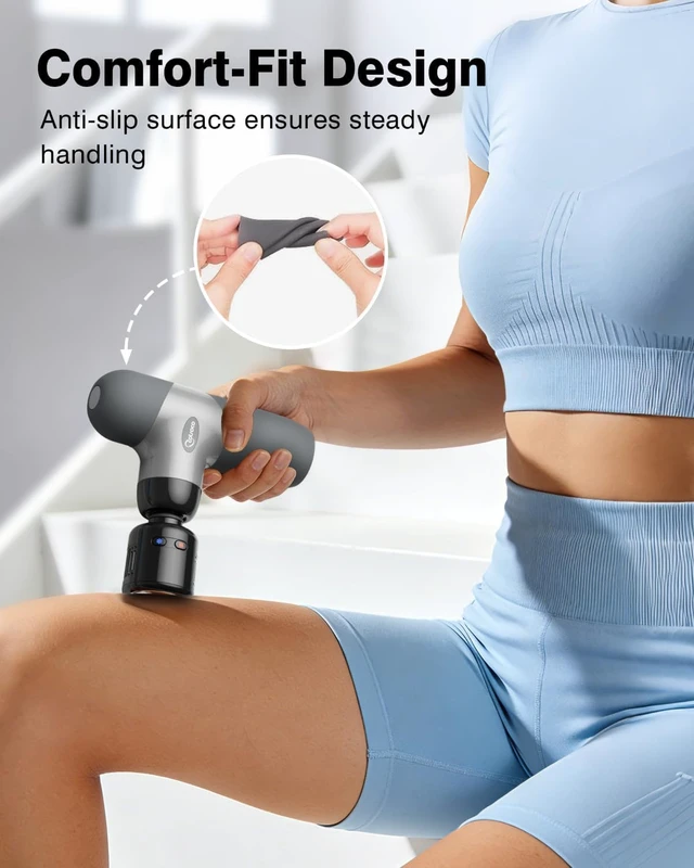 Alt view image 6 of 7 - Mini Massage Gun with Heat and Cold Therapy for Muscle Recovery, Pocket-Sized Deep Tissue Massager, Portable Percussion Massage Gun for Pain Relief, Fathers Day Dad Gifts