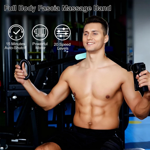 Alt view image 2 of 7 - 3-in-1 Detachable Massage Gun with Heat, Portable Handheld Massage Gun with Massage Strap, Mini Massage Gun Deep Tissue with 20 Speeds & 6 Heads, Percussion Muscle Massager for Back/Neck/Body