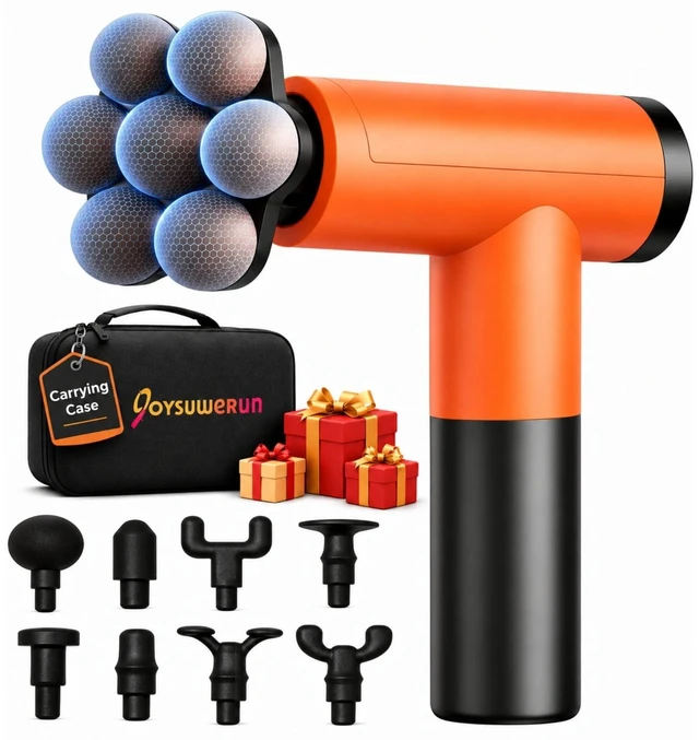 Main image of Massage Gun with Wide-Coverage Head & Carrying Case, Compact Yet Powerful Deep Tissue Massage Gun, Portable Muscle Massager Gun for Home & Travel, Great Gift for Men & Women