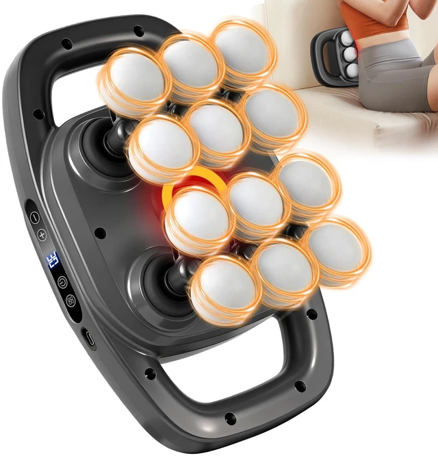 Main image of 12-Head Massage Gun - Back Massager with 30 Speed & Levels | Multi Head Massage Gun with 1800mAh Rechargeable Battery, Portable for Back Neck Leg Shoulder & Office Gym Home