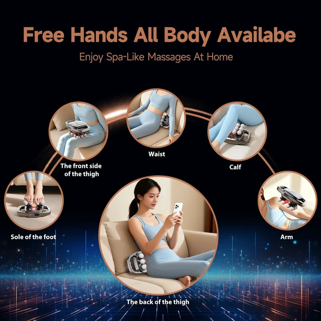 Alt view image 5 of 7 - 12-Head Massage Gun - Back Massager with 30 Speed & Levels | Multi Head Massage Gun with 1800mAh Rechargeable Battery, Portable for Back Neck Leg Shoulder & Office Gym Home