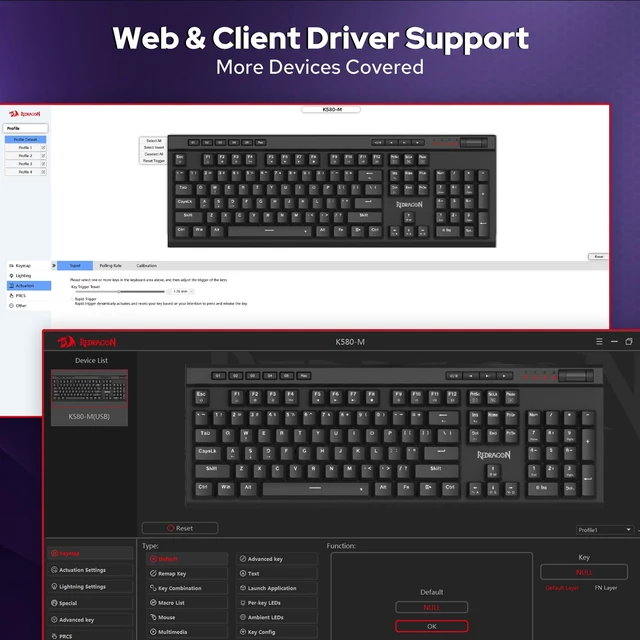 Alt view image 7 of 7 - K580 Wired RGB Hall-Effect Magnetic Gaming Keyboard, Media Wheel | 0.1mm Adjustable Actuation for Valorant & FPS Stop-Shoot Precision, Zero Input Delay, 8K Polling, Fast Onboard Combo G Keys