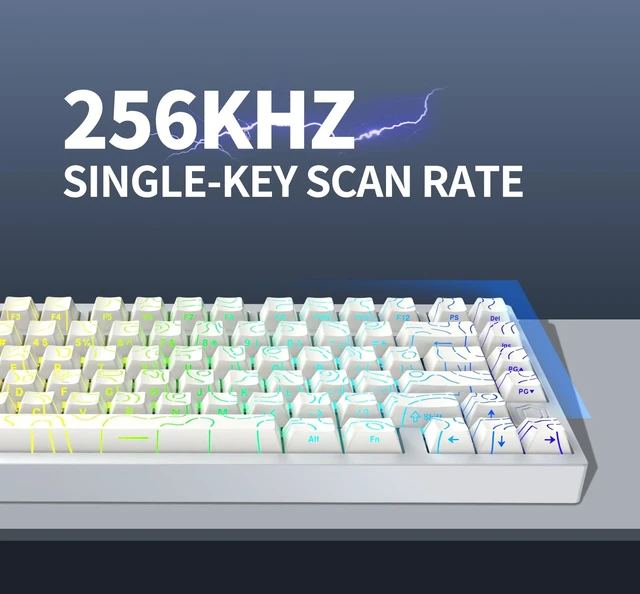 Alt view image 3 of 7 - MG75PRO 81 Keys Wired Magnetic Switch Mechanical Keyboard, Hall Effect, 8KHZ/ARGB/CNC Aluminum, Gasket Structure Gaming Keyboard(White)