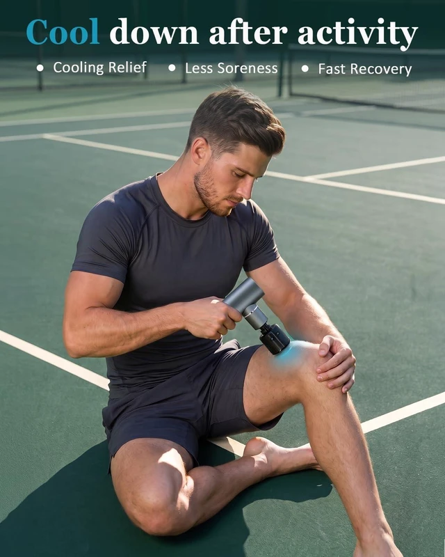 Alt view image 3 of 7 - Mini Massage Gun with Heat and Cold, 45lbs Force, 8H Battery | Pocket-Sized Full-Metal Deep Tissue Massager, Ultra-Quiet for Gym, Office & Travel. Gifts for Men, Women and parents