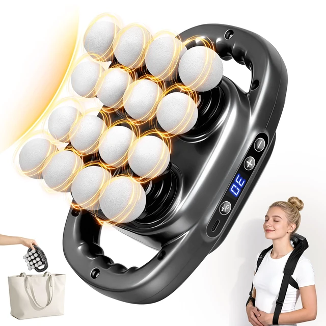 Main image of Mini Curved 16-Head Massage Gun Deep Tissue, Ergonomic Back Massager | Pain Relief, Neck, Leg & Foot Massager Tool, 30 Levels & 3 Modes, Full Body Muscle Recovery and Relaxation