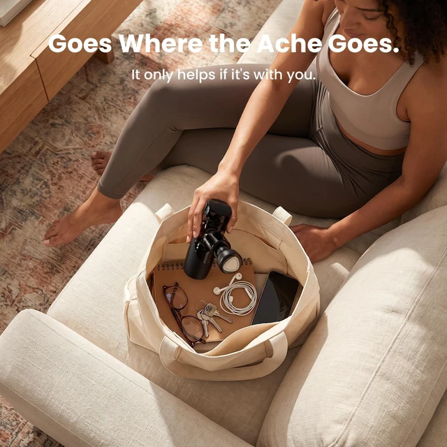 Alt view image 5 of 7 - M7 Plus Mini Massage Gun with Heat, FSA Eligible & HSA Approved Deep Tissue Percussion Massager for Back & Neck Stiffness - Portable, Quiet, Ultra-Lightweight