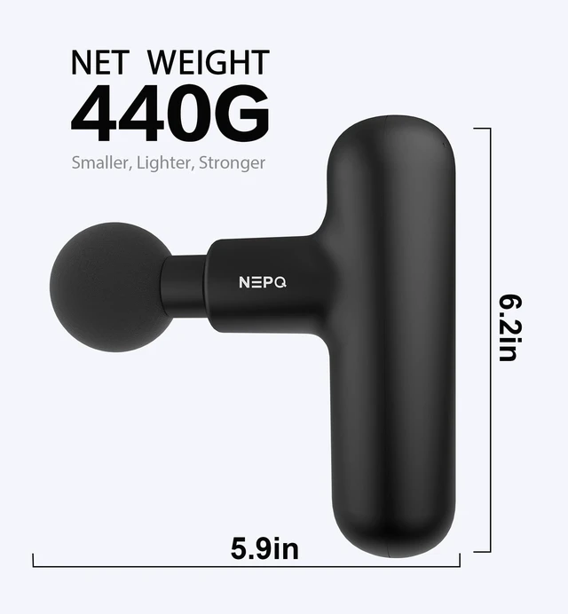 Alt view image 3 of 7 - Mini Massage Gun, Powerful Fascial Gun Portable Deep Tissue Percussion Muscle Back Head Massager for Pain Relief with 4 Massage Heads High-Intensity Vibration Rechargeable Small Massage Gun