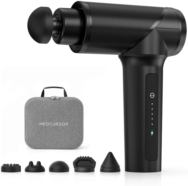 Main image of Massage Gun - High Intensity Brushless Motor, Handheld Percussion Deep Tissue Massager with 6 Massage Heads for Sore Muscle and Stiffness, Gifts for Father/Dad (Black)