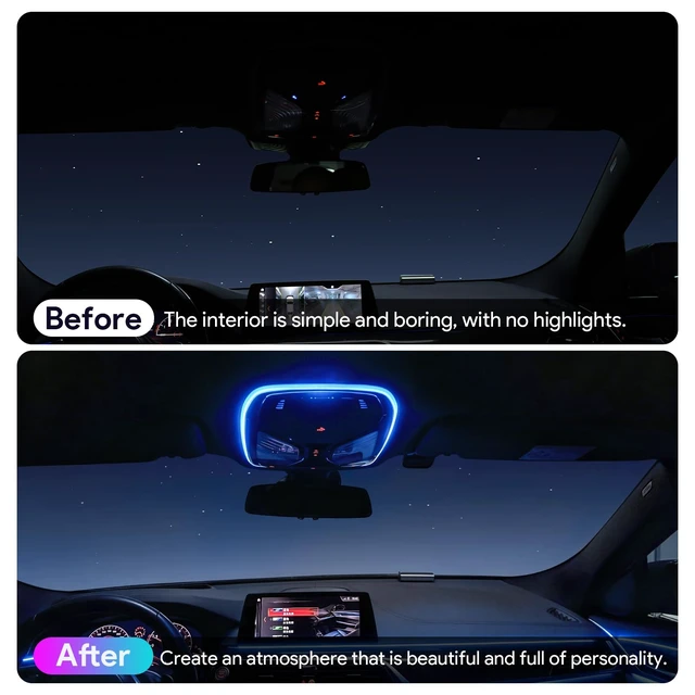 Alt view image 5 of 7 - LED Interior Ambient Light for BMW, Car Roof Reading Light Trim Ring, Sync with OEM Ambient Lighting, Multi-Color, for BMW 3 4 5 6 7 Series, X3 X4 X5 X6 X7, G20 G22 G30 G01 G05 (Style 1)
