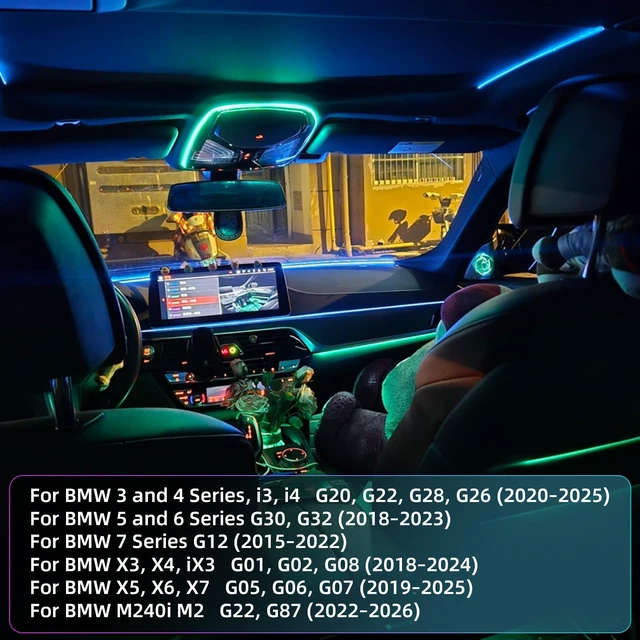 Alt view image 3 of 7 - LED Interior Ambient Light for BMW, Car Roof Reading Light Trim Ring, Sync with OEM Ambient Lighting, Multi-Color, for BMW 3 4 5 6 7 Series, X3 X4 X5 X6 X7, G20 G22 G30 G01 G05 (Style 1)