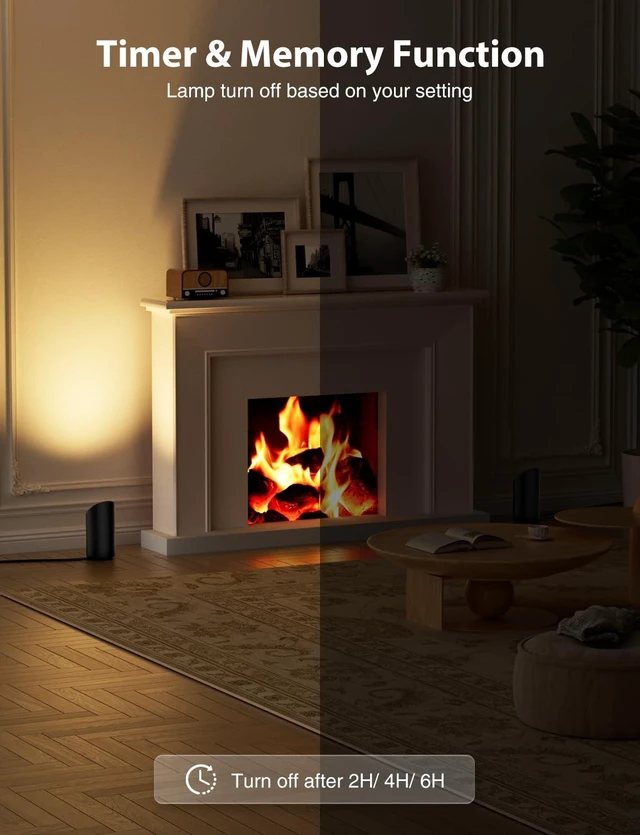 Alt view image 6 of 7 - 7W RGB Smart Uplights Indoor Color Changing Floor Can Light, 2 Pack | Up Lights with Foot Switch & Remote, Timer, 2700K, Dimmable Spotlights Indoor for Corner Sofa Plant Home Accent Lighting