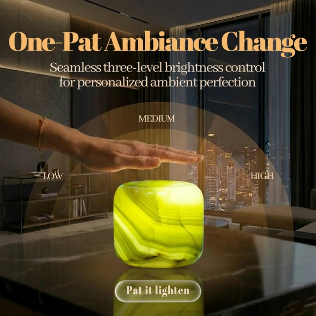 Alt view image 7 of 7 - Marble Lamp Table Lamp Unique Stone Lamp Touch Lamp Pat Lamp Type-C 3 Way Bedside Lamps Ambient Light Bedroom Night Stands Small Night Light Decorative LED Warm Portable Lamps Rechargeable