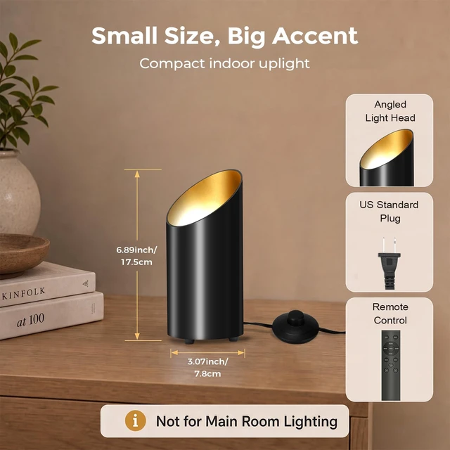 Alt view image 2 of 7 - Dimmable Uplights Indoor,3CCT Floor Can Lights with Remote & Timer | SpotLights Up lights Indoor, Foot Switch & 5.9FT Cord, Accent Lighting for Plants,Oasis Lighting,Corners,Living Room