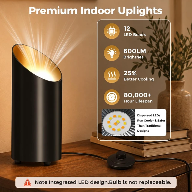 Alt view image 6 of 7 - Dimmable Uplights Indoor,3CCT Floor Can Lights with Remote & Timer | SpotLights Up lights Indoor, Foot Switch & 5.9FT Cord, Accent Lighting for Plants,Oasis Lighting,Corners,Living Room