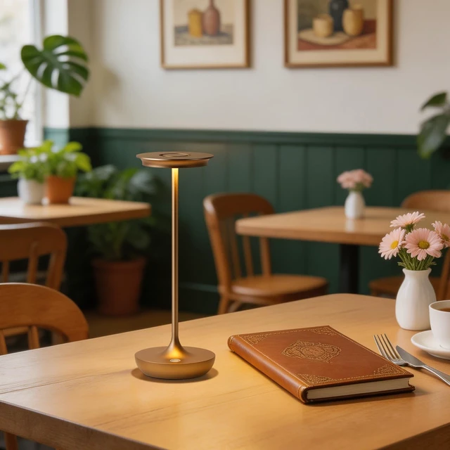 Alt view image 4 of 7 - LED Rechargeable Cordless Table Lamp Battery Operated Light 2P Bronze | Brightness Touch Portable Outdoor Waterproof Long-Lasting Light 3 level dimmable ambient light for Restaurant/Dining/Home