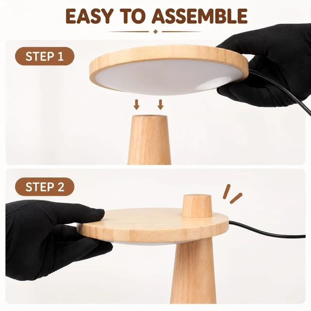 Alt view image 3 of 7 - Wooden Table Lamp with Vase | 2-in-1 Ambient Desk Lamp & Flower Vase, Modern Home Decor Lighting for Bedroom & Living Room