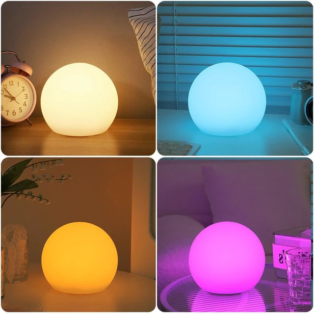 Alt view image 3 of 7 - LED Globe Orb Light, 6-in LED Light Up Ball, Cordless Glowing Orb for Kids | KEROVI Rechargeable Globe Lamp w/Remote, 16 Dimmable Color & 4 Mode, Waterproof Ambient Light for Bedroom