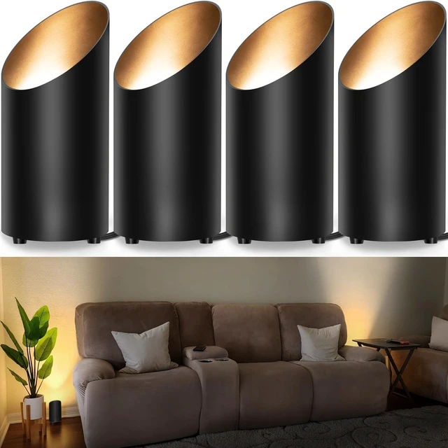 Main image of 5W Uplights Indoor 2700K Floor Can Light for Home Plant, 4 PCS | GU10 Bulbs Replaceable, 5.9 FT UL Listed Plug Cord &Foot Switch, Accent lighting, Plug and Play