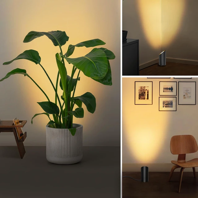 Alt view image 7 of 7 - 5W Uplights Indoor 2700K Floor Can Light for Home Plant, 4 PCS | GU10 Bulbs Replaceable, 5.9 FT UL Listed Plug Cord &Foot Switch, Accent lighting, Plug and Play
