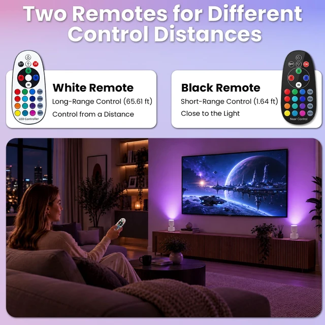 Alt view image 3 of 7 - Uplights Indoor 6W,16 Static Colors,4 Dynamic Modes,5Level Brightness | Spotlight Indoor with 2 Remote Floor Light Color Changing Christmas Decorations uplighting for Plant ,Pictur, Events 2 Pack