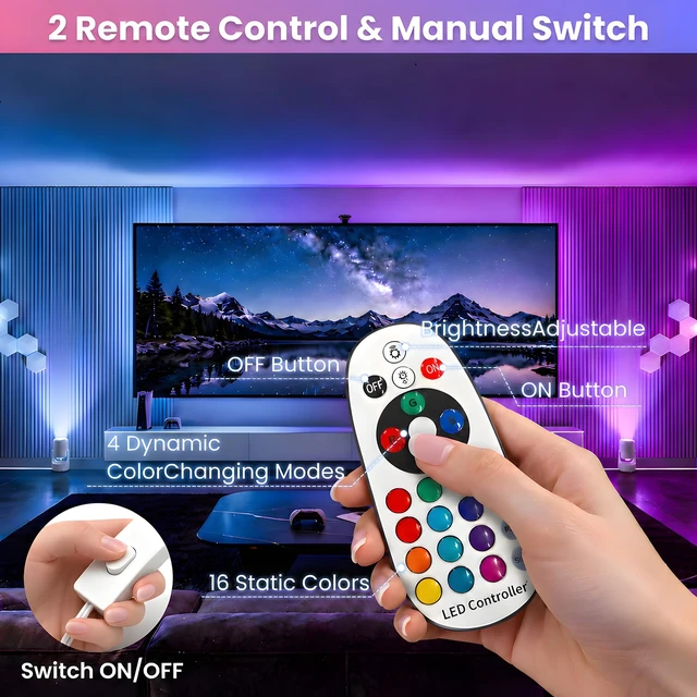 Alt view image 5 of 7 - Uplights Indoor 6W,16 Static Colors,4 Dynamic Modes,5Level Brightness | Spotlight Indoor with 2 Remote Floor Light Color Changing Christmas Decorations uplighting for Plant ,Pictur, Events 2 Pack