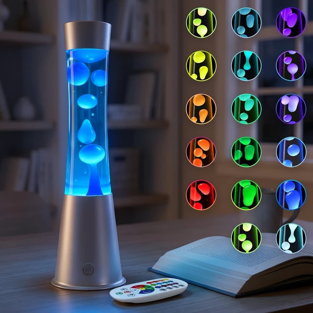Main image of 15.5in Color Changing Light, RGB Liquid Motion Lamp with Remote | Mesmerizing Liquid Flow, Soothing Ambient Lighting, Home Office Desk Decor