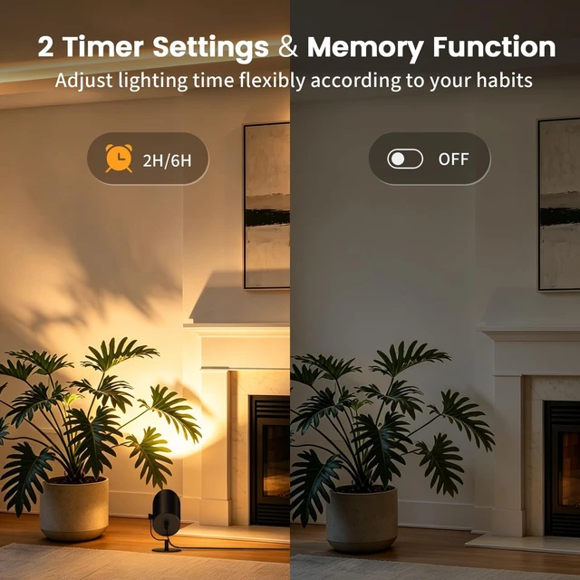 Alt view image 6 of 7 - Uplights Indoor 2 Pack, Floor Can Light with 12 RGB Colors and 5 Color Temperatures, Adjustable Angle, Indoor Uplighting with Remote and Timer, Accent Spotlights for Bedroom Plants Art, Black