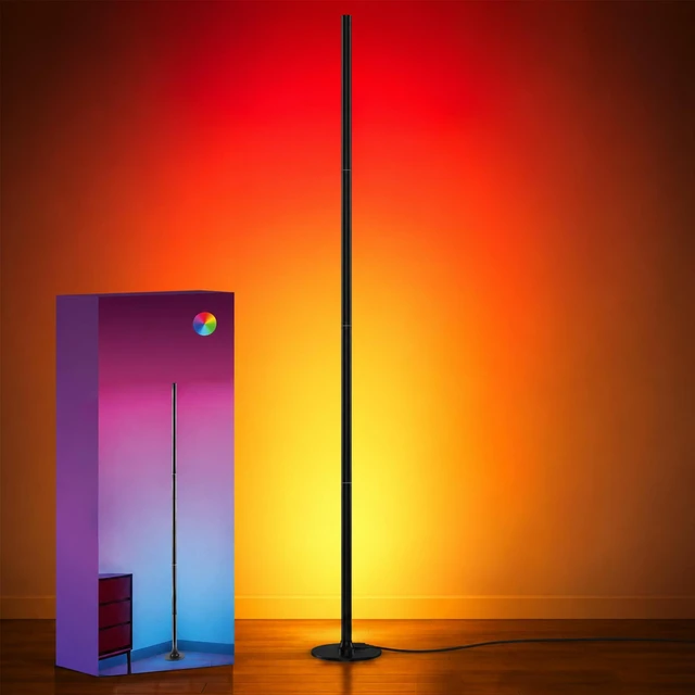 Main image of 63" H RGB Floor Lamp, Smart Led Corner Lamp with Music Sync | 16M+ Colors,App&Remote Control,Dynamic Modes,Timer,Built-in mic,Adjustable Height,Tool-free setup,Ambient Lighting
